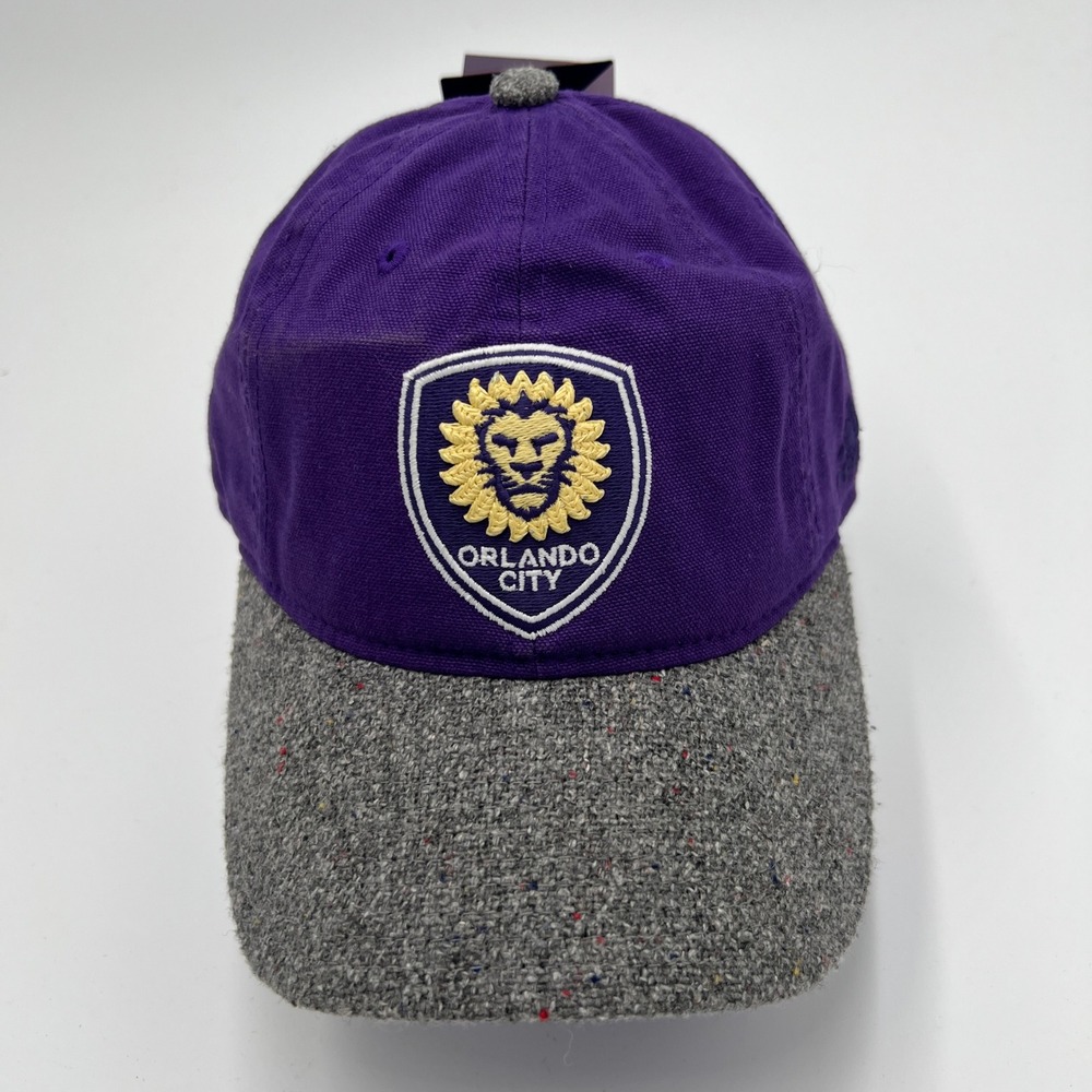 Adidas Orlando City SC MLS Soccer Hat Purple Grey Tweed Adjustable Strapback NEW